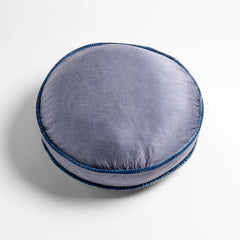 Paloma Round Pillow from Bella Notte Linens in the color Tahoe Blue.