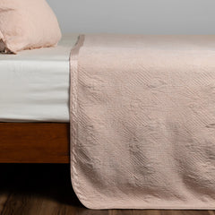 Trettino Bedspread from Bella Notte Linens in the color Pearl.