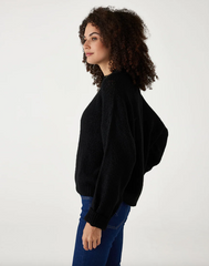 Pisa Stripe Crewneck Sweater in Black from Mersea