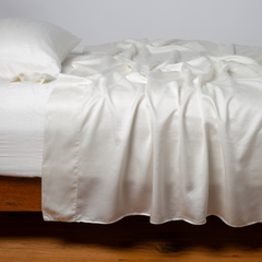 Seraphina Flat Sheet from Bella Notte Linens in the color Winter White.