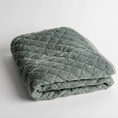 Silk Velvet Quilted Baby Blanket in Cloud from Bella Notte Linens