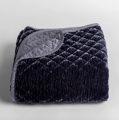Silk Velvet Quilted Baby Blanket in French Lavender from Bella Notte Linens