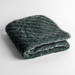 Silk Velvet Quilted Baby Blanket in Mineral from Bella Notte Linens