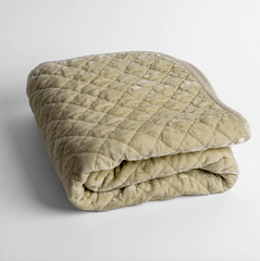 Silk Velvet Quilted Baby Blanket in Parchment from Bella Notte Linens