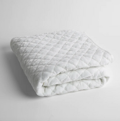 Silk Velvet Quilted Baby Blanket in White from Bella Notte Linens