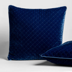 Silk Velvet Quilted Sham from Bella Notte Linens in the color Tahoe Blue.