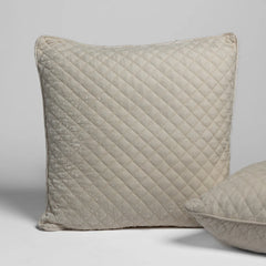 Silk Velvet Quilted Sham from Bella Notte Linens in their new color, Crema.