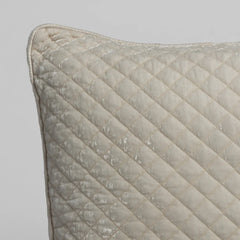 Silk Velvet Quilted Sham from Bella Notte Linens in their new color, Crema.