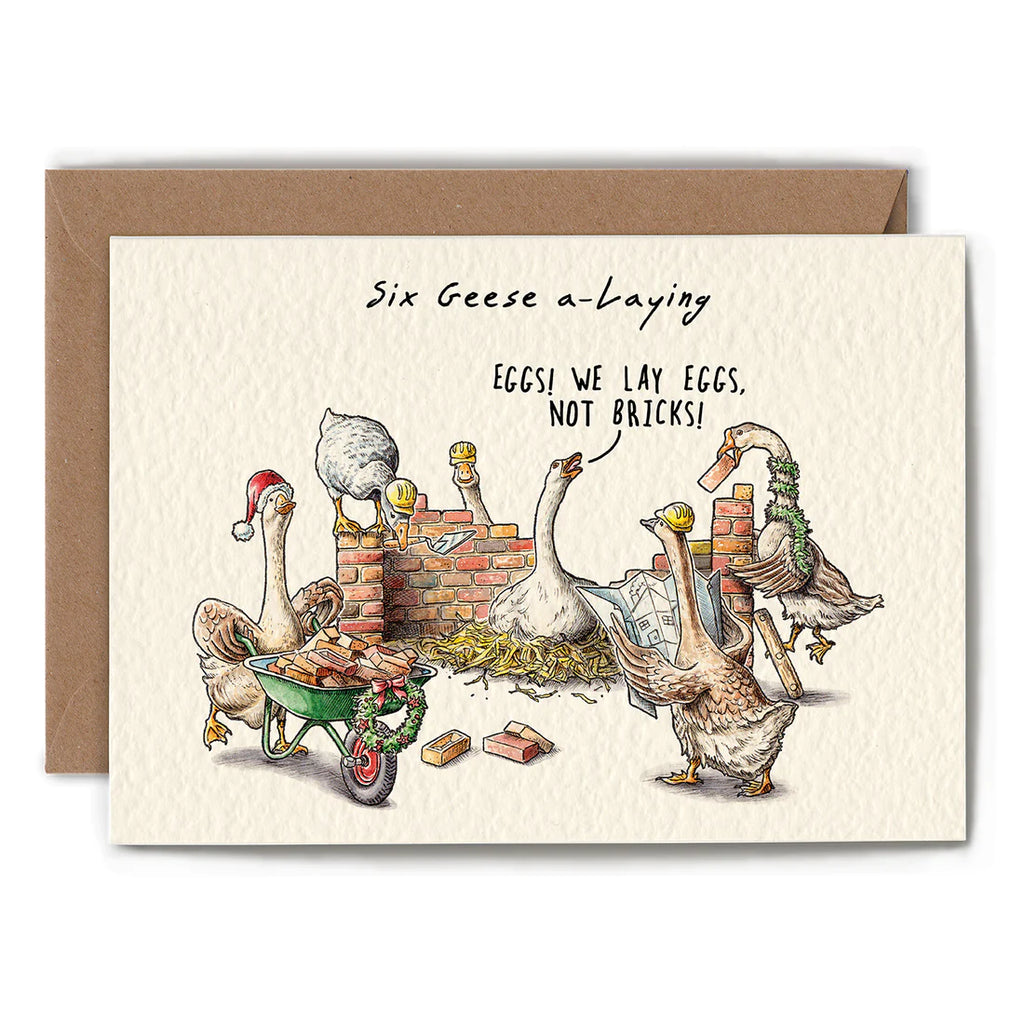 Six Geese Laying Card from Hester and Cook