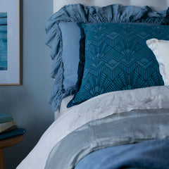 Linen Whisper Sham from Bella Notte Linens in the color Tahoe Blue.