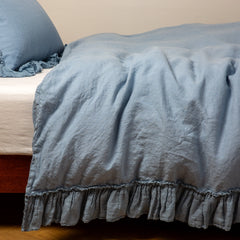 Linen Whisper Duvet from Bella Notte Linens in the color Tahoe Blue.