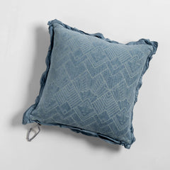 Trettino 18x18 Throw Pillow from Bella Notte Linens in the color Tahoe Blue.