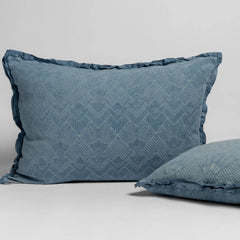 Trettino Shams from Bella Notte Linens in the color Tahoe Blue.