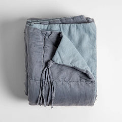 Taline Bed End from Bella Notte Linens in the color Tahoe Blue.