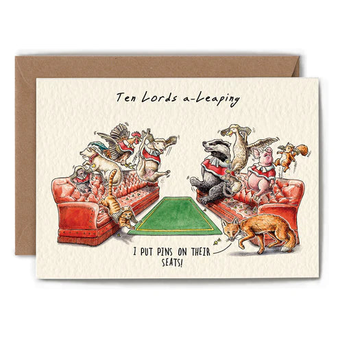 Ten Lords Leaping Card from Hester and Cook