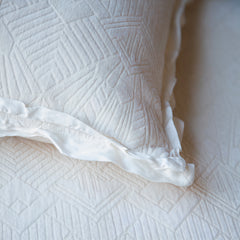 Trettino Sham from Bella Notte Linens in their new color, Natural.