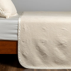 Trettino King Bedspread from Bella Notte Linens in their new color, Natural.