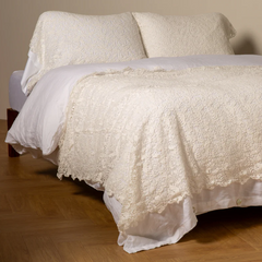 Allora Bed Scarf in Winter White from Bella Notte Linens