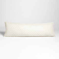 Silk Velvet Quilted Body Pillow from Bella Notte Linens in Winter White. 
