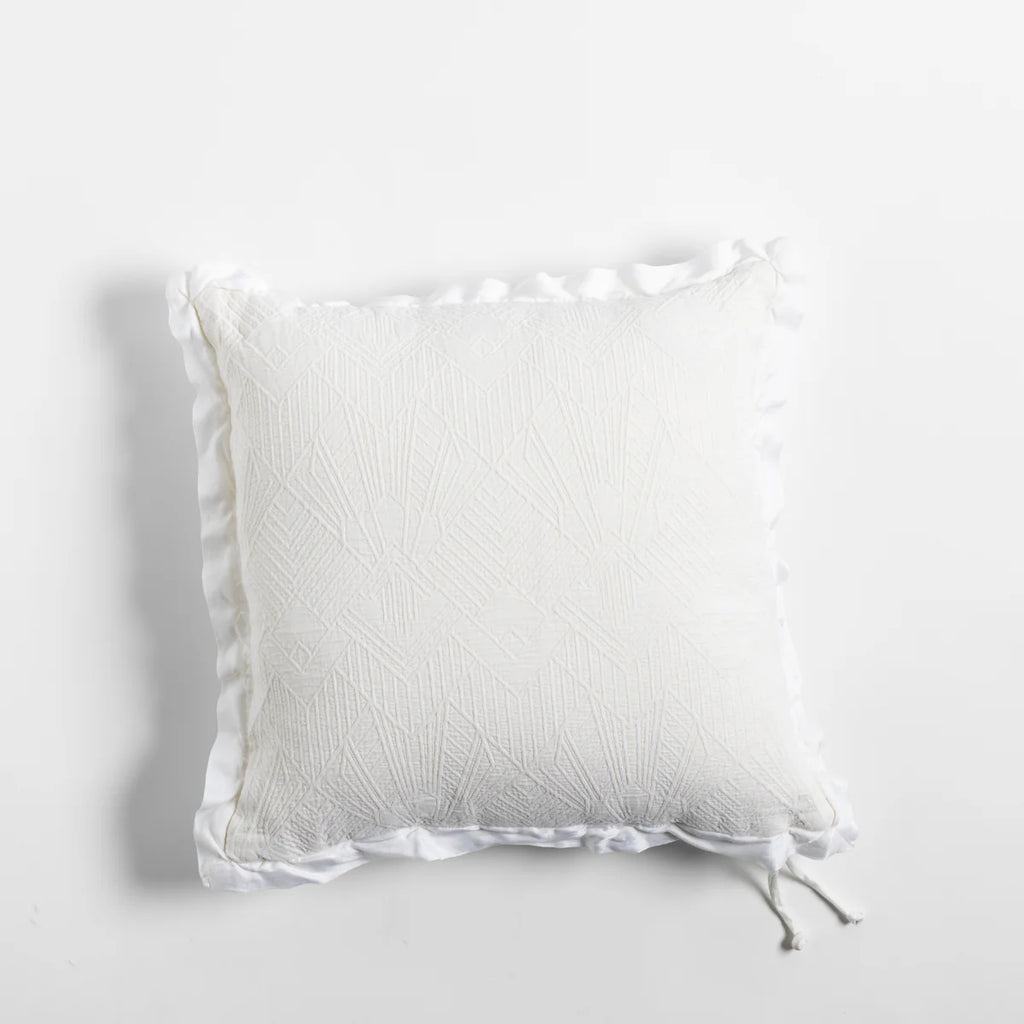 Trettino 24x24 Throw Pillow from Bella Notte Linens in the color Winter White.