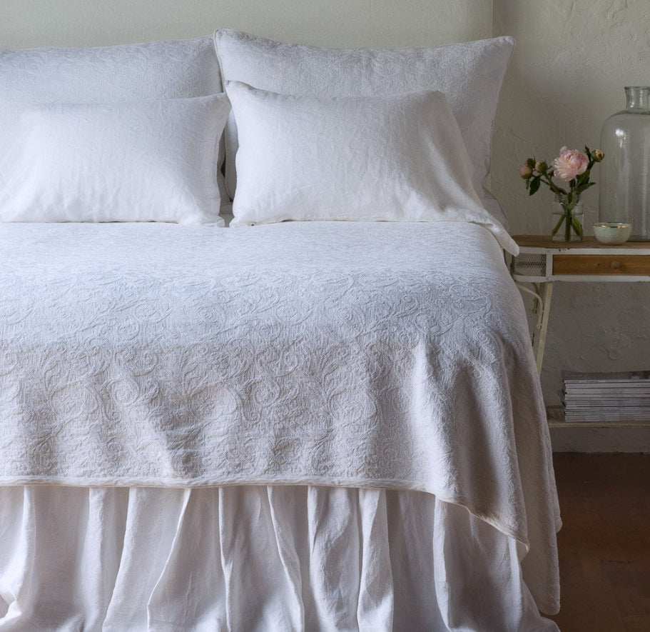 Adele Queen Coverlet in White from Bella Notte Linens