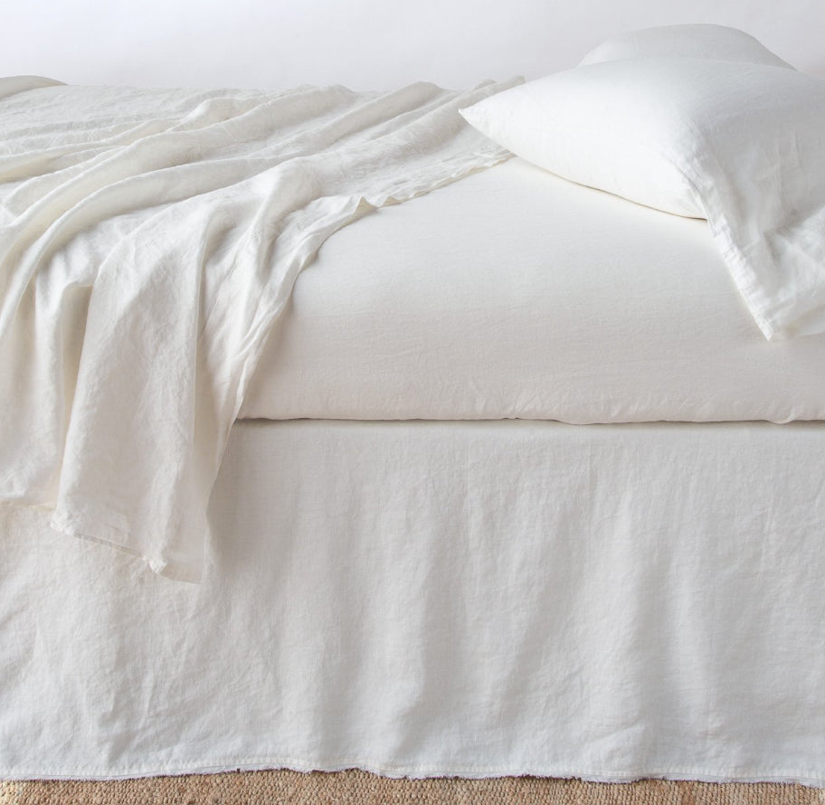 Austin Queen Bed Skirt in Winter White from Bella Notte Linens