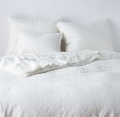 Austin Queen Duvet Cover in Winter White from Bella Notte Linens