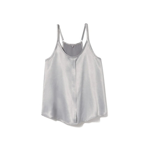 Babe Satin Cami with Pleated Front - Dark Silver