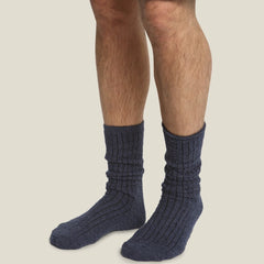CozyChic Men's Ribbed Socks in the Color Indigo/Pacific Blue from Barefoot Dreams 