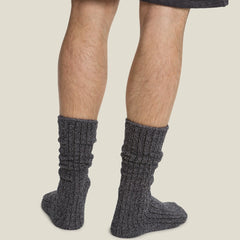 CozyChic Men's Ribbed Socks in the Color Carbon/Black from Barefoot Dreams 
