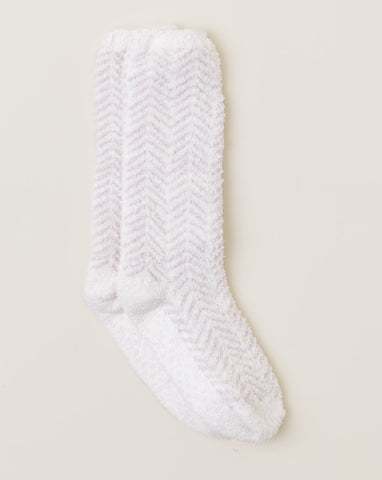 CozyChic Women's Herringbone Socks in Cream/Stone