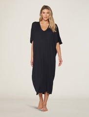 Luxe Milk Jersey Caftan in the Color Black from Barefoot Dreams