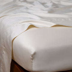 Bria Fitted Sheet in Parchment from Bella Notte Linens