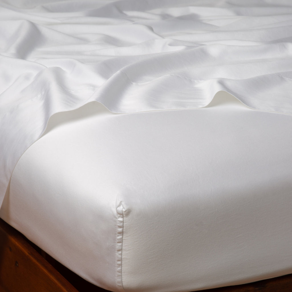 Bria Fitted Sheet in White from Bella Notte Linens
