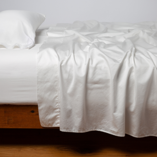 Bria King Fitted Sheet in Winter White from Bella Notte Linens