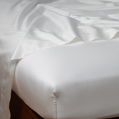 Bria King Flat Sheet in Winter White from Bella Notte Linens