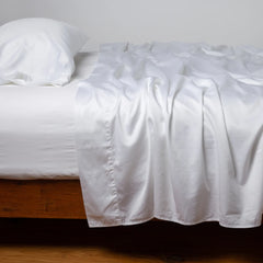 Bria Twin Flat Sheet in White from Bella Notte Linens