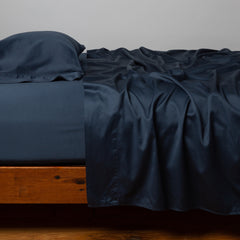 Bria Flat Sheet in Midnight from Bella Notte Linens