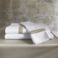 Eduardo King and Queen Flat Sheet in White Percale from Traditions Linens