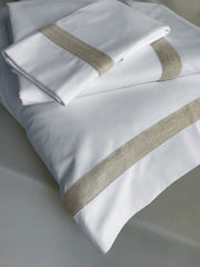 Eduardo King and Queen Flat Sheet in White Percale from Traditions Linens