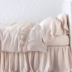 Frida Queen Flat Sheet in Pearl from Bella Notte Linens