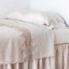 Frida Queen Flat Sheet in Pearl from Bella Notte Linens