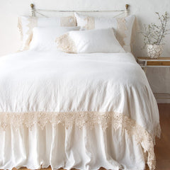 Frida King Pillowcase in Winter White from Bella Notte Linens