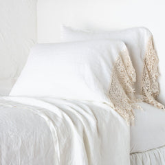 Frida Standard Pillowcase in Winter White from Bella Notte Linens