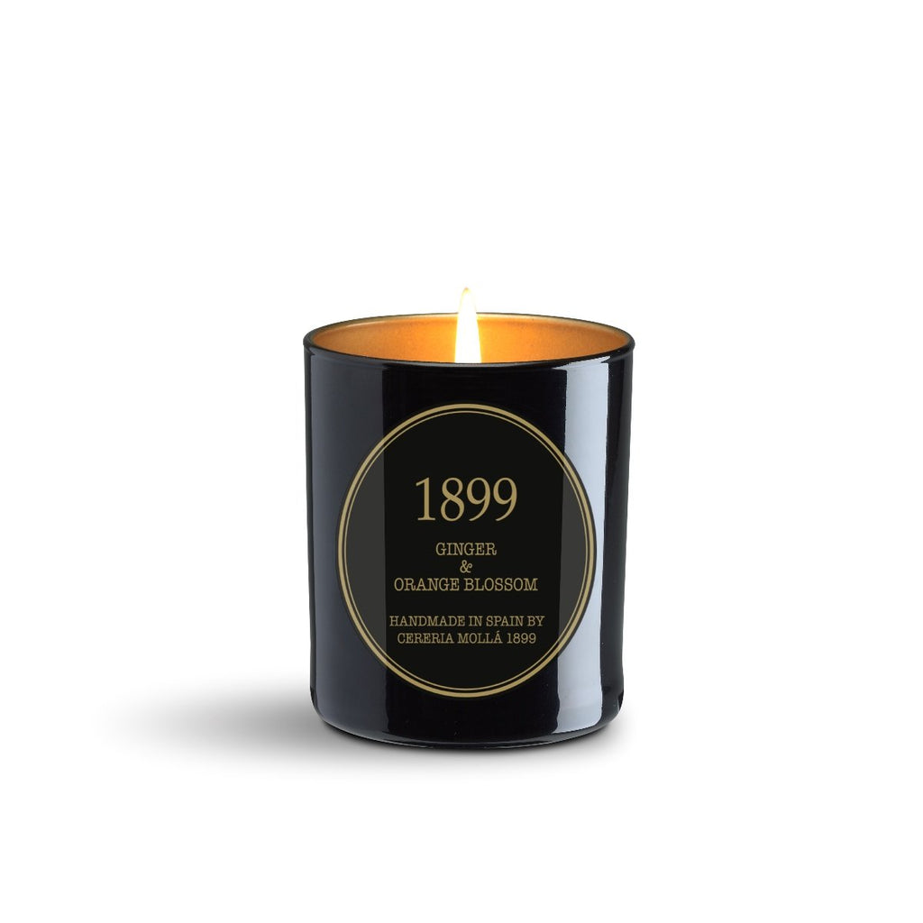 Ginger and Orange Blossom Black and Gold 8 Ounce Premium Candle 