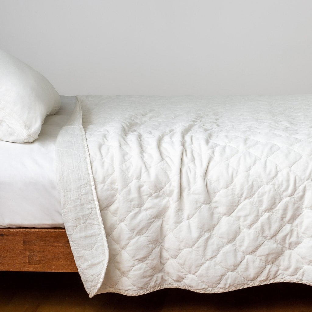 Harlow Queen Coverlet in Winter White from Bella Notte Linens