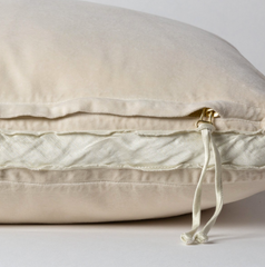 Harlow Square Throw Pillow in Parchment from Bella Notte Linens