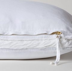 Harlow Square Throw Pillow in White from Bella Notte Linens