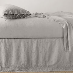 Ines King Bed Skirt in Fog from Bella Notte Linens