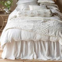 Linen Queen Bed Skirt in White from Bella Notte Linens